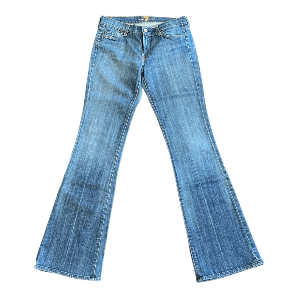 7 For All Mankind Vintage Medium Blue Flare Jeans